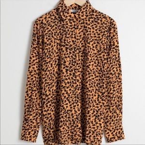 & other stories leopard print button down
